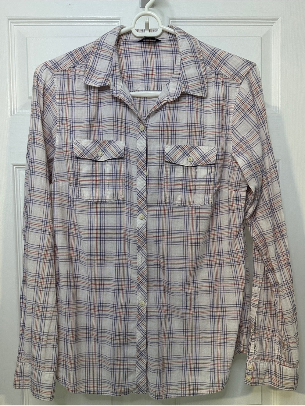 Eddie Bauer Women's Plaid Button-Up Shirt. Size Small.